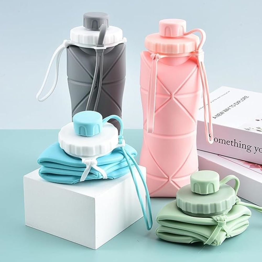 Foldable Silicone Water Bottle – Leakproof, Reusable & Travel Friendly