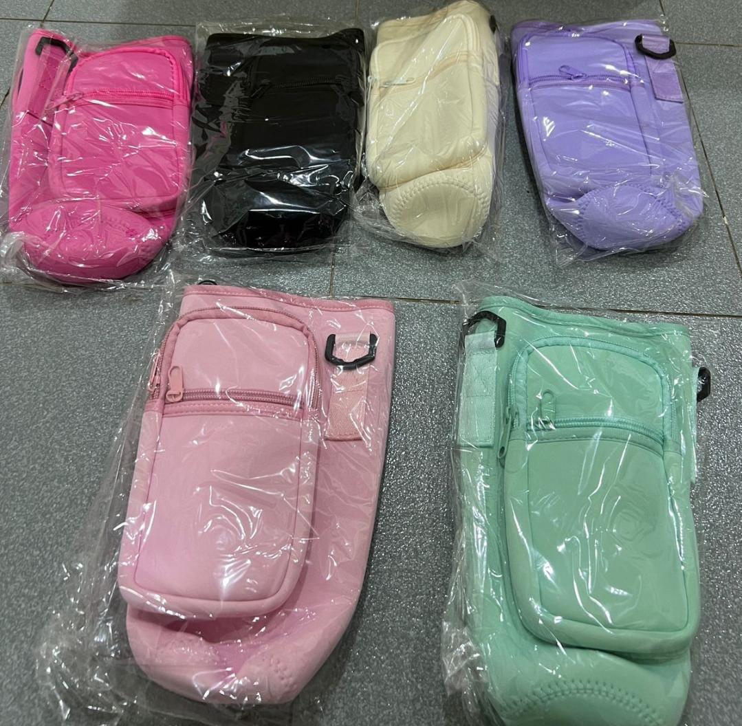 Tumbler Bag - Portable Water Bottle Carrier Sleeve With Adjustable Shoulder Strap